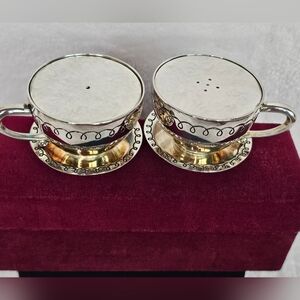 Godinger Vintage Silver-plated Salt and Pepper Shakers Cup Set "SilverTreasures"